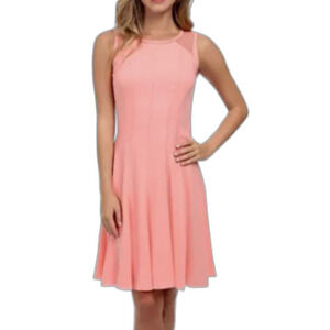Elie Tahari Women's Patti Pink Glow Sleeveless Flare Dress Size 2